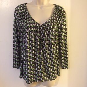 Elegant green and tan color top